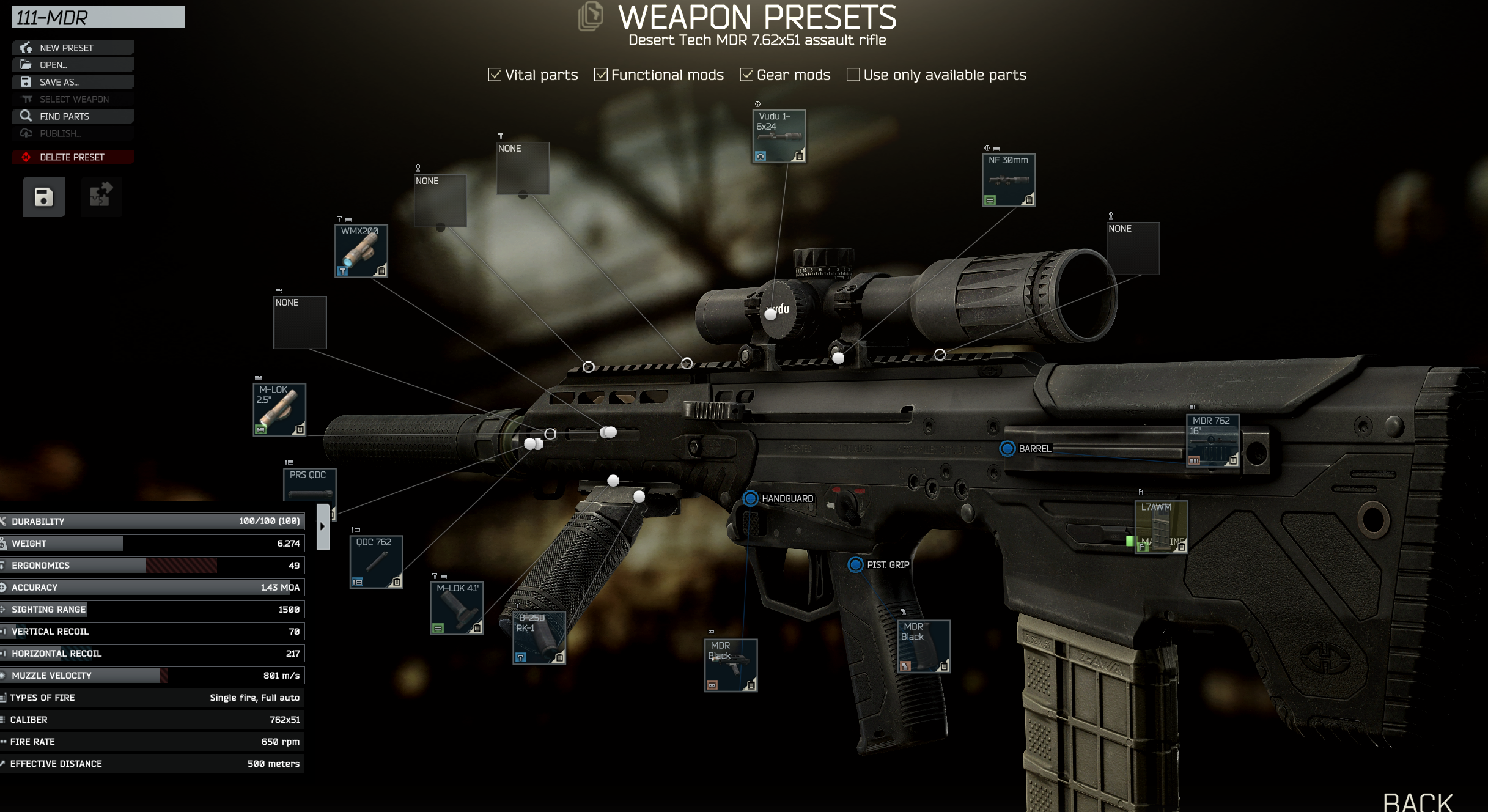 MDR preset